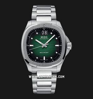 MIDO Multifort TV Big Date M049.526.11.091.00 Green Gradient Dial Stainless Steel Strap