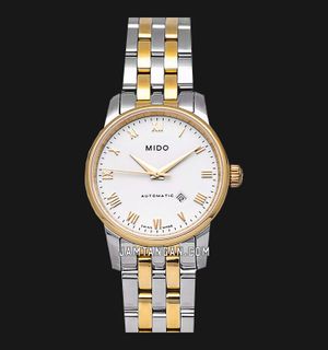 Mido Baroncelli II M7600.9.26.1 Automatic White Dial Dual Tone Stainless Steel Strap