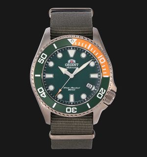 Orient Sports RA-AC0K04E Automatic Green Dial Green Army Nylon Strap