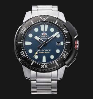 Orient M-Force RA-AC0L07L Mechanical Sports Navy Dial Metal Strap 