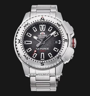Orient M-Force RA-AC0N01B Automatic Men Black Dial Stainless Steel Strap