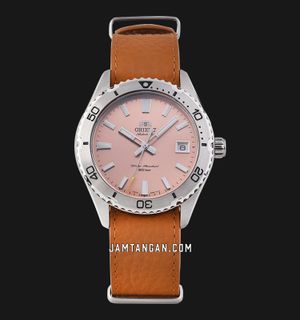 Orient Mako 40 RA-AC0Q05P Men Apricot Dial Brown Leather Strap