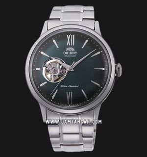 Orient Classic RA-AG0026E Helios Automatic Men Open Heart Green Dial Stainless Steel Strap