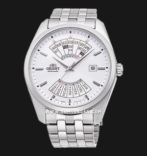 Orient Contemporary RA-BA0004S Multi Year Calendar Automatic Men White Dial Stainless Steel Strap