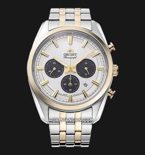 Orient Contemporary RA-TX0302S Solar Chronograph Dual Tone Dial Dual Tone Stainless Steel Strap