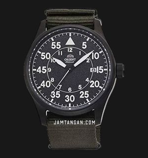 Orient Sports RN-AC0H02N Automatic Black Dial Green Olive Nylon Strap