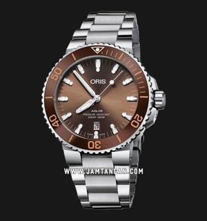 Oris Aquis 01-733-7730-4152-07-8-24-05PEB Date Brown Dial Stainless Steel Strap