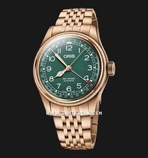 Oris Big Crown 01-754-7741-3167-07-8-20-01 Pointer Date Bronze Green Dial Rose Gold St. Steel Strap