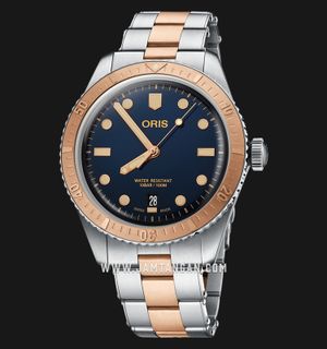 Oris Divers 01-733-7707-4355-07-8-20-17 Sixty-Five Blue Dial Dual Tone Stainless Steel Strap