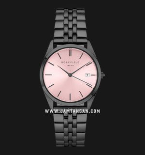 Rosefield The Ace ACPKB-A09 Ladies Pink Sunray Dial Black Stainless Steel Strap