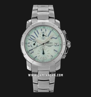 Seiko Chronograph SNDZ75P1 Criteria Ladies Turquoise Dial Silver Stainless Steel Strap