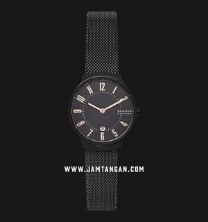 Skagen Grenen SKW2806 Ladies Black Dial Black Mesh Strap