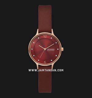 Skagen Anita SKW3064 Ladies Red Dial Red Leather Strap