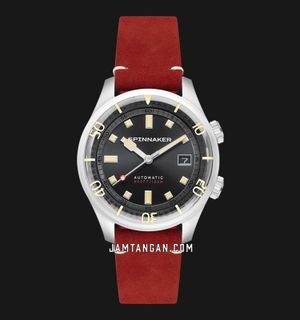Spinnaker Bradner SP-5062-01 Automatic Ink Black Dial Red Leather Strap
