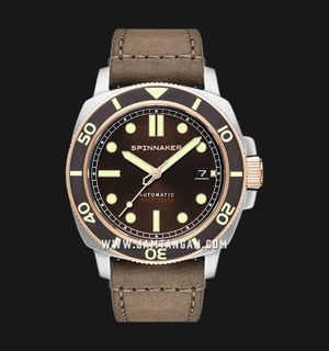 Spinnaker Hull Diver SP-5088-04 Cognac Brown Dial Light Brown Leather Strap