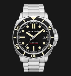 Spinnaker Hull Diver SP-5088-11 Automatic Deep Grey Black Dial Stainless Steel Strap