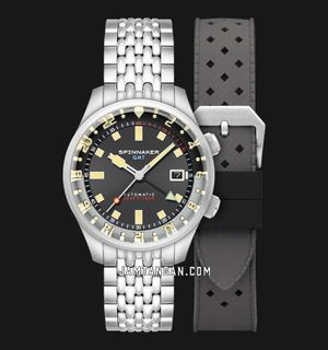 Spinnaker Bradner SP-5121-33 GMT Automatic Uniform Grey Stainless Steel Strap + Extra Strap