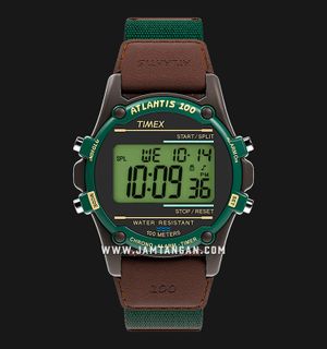 Timex Atlantis TW2V44300 Digital Dial Brown Fabric and Leather Strap