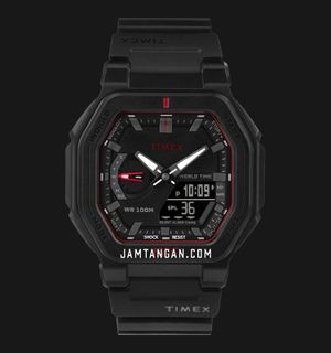 Timex UFC Colossus TW2V55200 Men Digital Analog Dial Black Rubber Strap