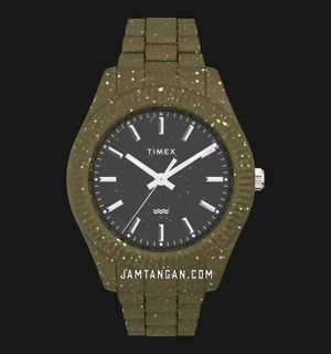 Timex Legacy TW2V77100 Ocean Black Dial Green Recycled Plastic Strap