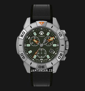 Timex Expedition TW2W16100 Ridge Chronograph Green Dial Black Eco-Friendly Leather Strap
