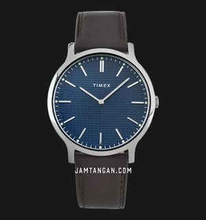 Timex Trend TW2W43700 Gallery Navy Blue Dial Brown Leather Strap