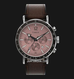 Timex Waterbury TW2W47300 Chronograph Brown Dial Brown Leather Strap
