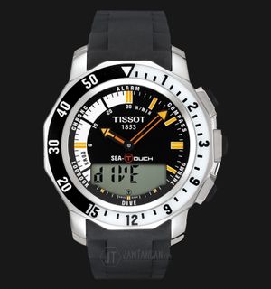 TISSOT T-Touch T026.420.17.281.00 Black Digital Analog Dial Black Rubber Strap