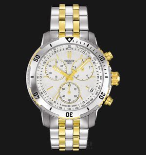 TISSOT T-Sport T067.417.22.031.01 PRS200 Chronograph Silver Dial Dual Tone Stainless Steel
