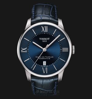 Tissot Chemin Des Tourelles Powermatic 80 42mm T-Classic T099.407.16.048.00 Blue Dial Leather Strap