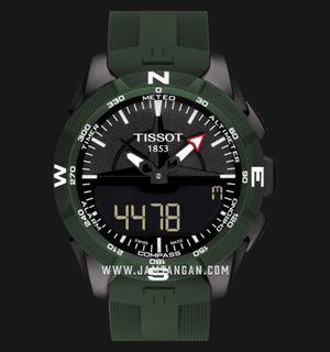 Tissot T-Touch Expert Solar II T110.420.47.051.00 Black Dial Green Rubber Strap