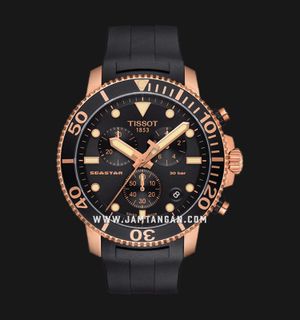 Tissot Seastar 1000 Chronograph 45.5mm T-Sport T120.417.37.051.00 Black Dial Black Rubber Strap