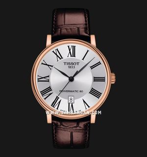 Tissot Carson Premium Powermatic 80 40mm T-Classic T122.407.36.033.00 Silver Dial Leather Strap