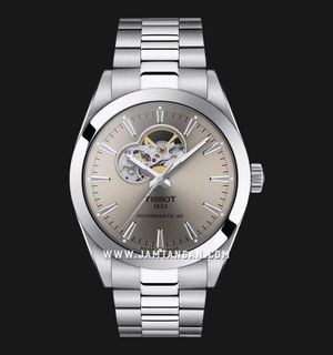 Tissot T-Classic T127.407.11.081.00 Gentleman Powermatic 80 Open Heart Rhodium Dial St. Steel Strap
