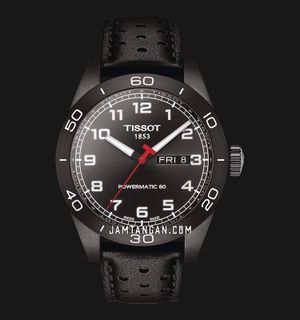 Tissot PRS 516 Powermatic 80 42mm T-Sport T131.430.36.052.00 Black Dial Black Leather Strap