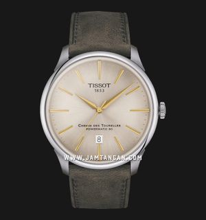 Tissot Chemin Des Tourelles Powermatic 80 42mm T-Classic T139.407.16.261.00 Ivory Dial Leather Strap