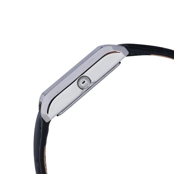 Alba Fashion AH7DH7X1 Ladies Silver Dial Black Leather Strap