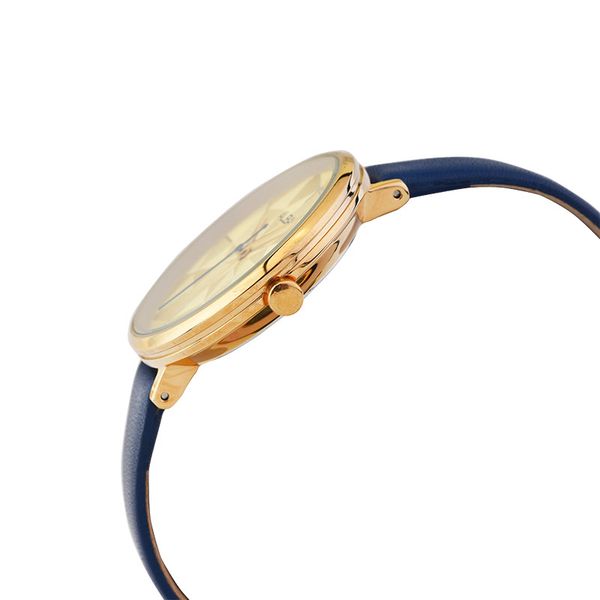 Alba Fashion AH8680X1 Ladies Light Champagne Pattern Dial Blue Leather Strap