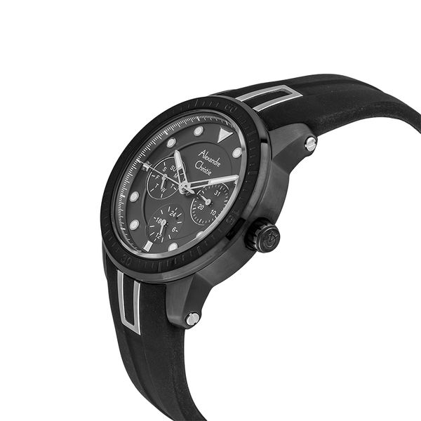 Alexandre Christie Sport AC 2772 BF RIPBA Ladies Black Dial Black Rubber Strap