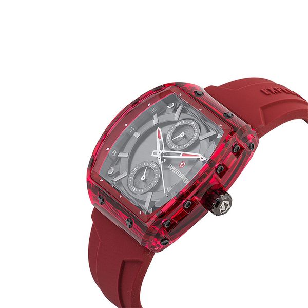 Expedition E 6814 MF RIGDGRE Ladies Black Dial Red Rubber Strap
