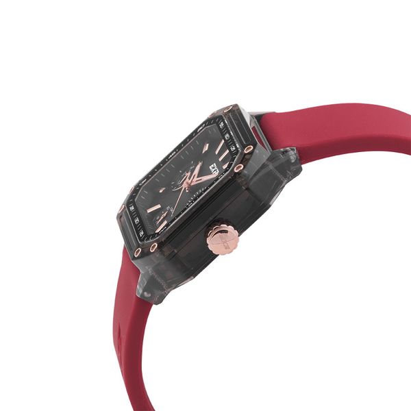 Expedition Ladies E 6840 MF RRGBARE Black Dial Red Rubber Strap