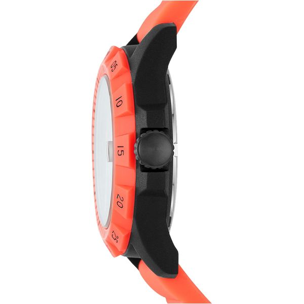 Fossil FB-01 ES4909 Ladies Silver Dial Orange Rubber Strap