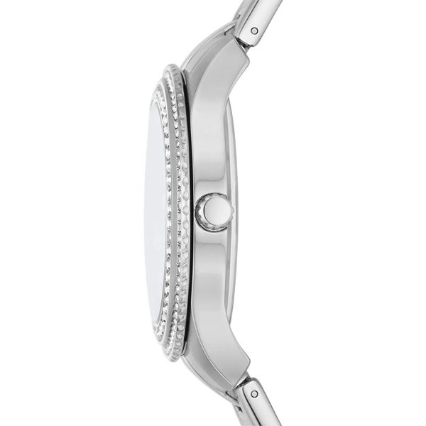 Fossil Stella ES5191 Ladies Three-Hand Floral Mother of Pearl Dial Stainless Steel Strap