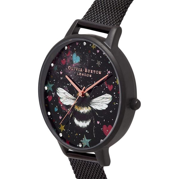 Olivia Burton OB16WG87 Night Garden Butterflies Dial Black Mesh Strap 