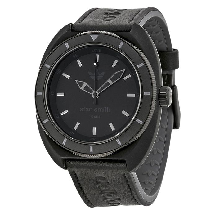 Adidas ADH2934 Stan Smith Black Dial Leather and Silicone Strap