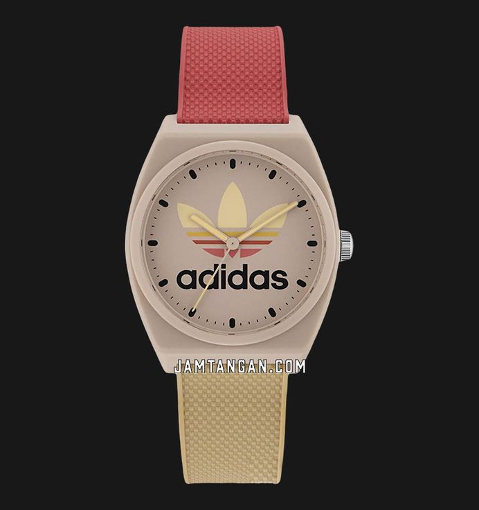 Adidas Project Two AOST23056 GRFX Beige Dial Dual Tone Adidas Project Two AOST23056 GRFX Beige Dial Dual Tone