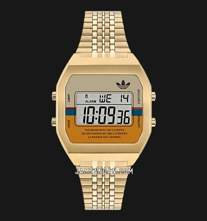 Adidas AOST23555 Street Digital Dial Gold Stainless Steel