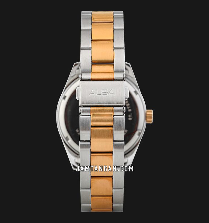 Alba Fashion AG8394X1 Men Silver Dial Dual Tone Stainless Steel Strap