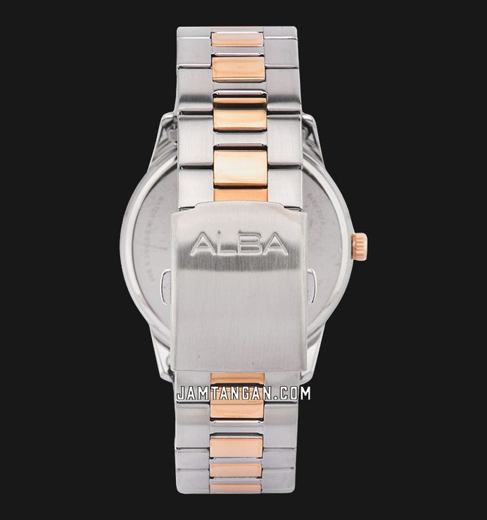 Alba Prestige AG8L13X1 Men Brown Patterned Dial Dual Tone Stainless Steel Strap