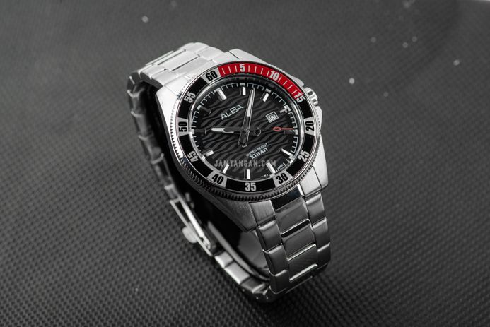 Alba Active AG8L97X1 Men Black Patterned Dial Stainless Steel Strap